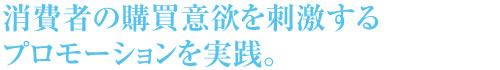 消費者の購買意欲を刺激するプロモーションを実践。